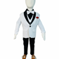 Formal Christening Suit 5pcs white Tuxedo
