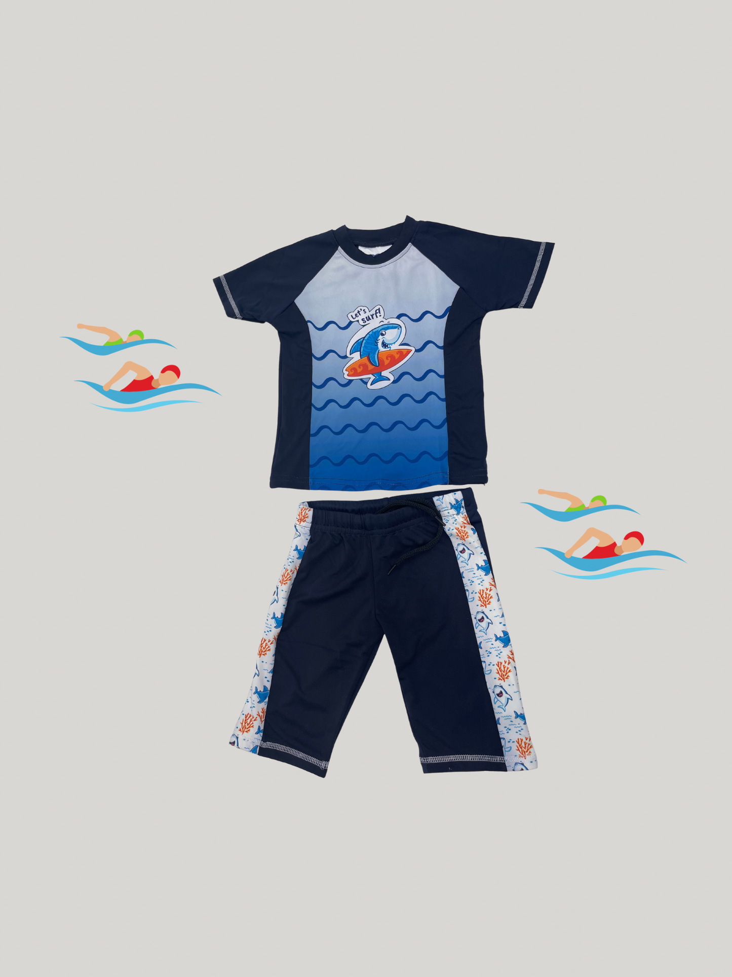 Boys Kids Swimsuit Top & Trunk