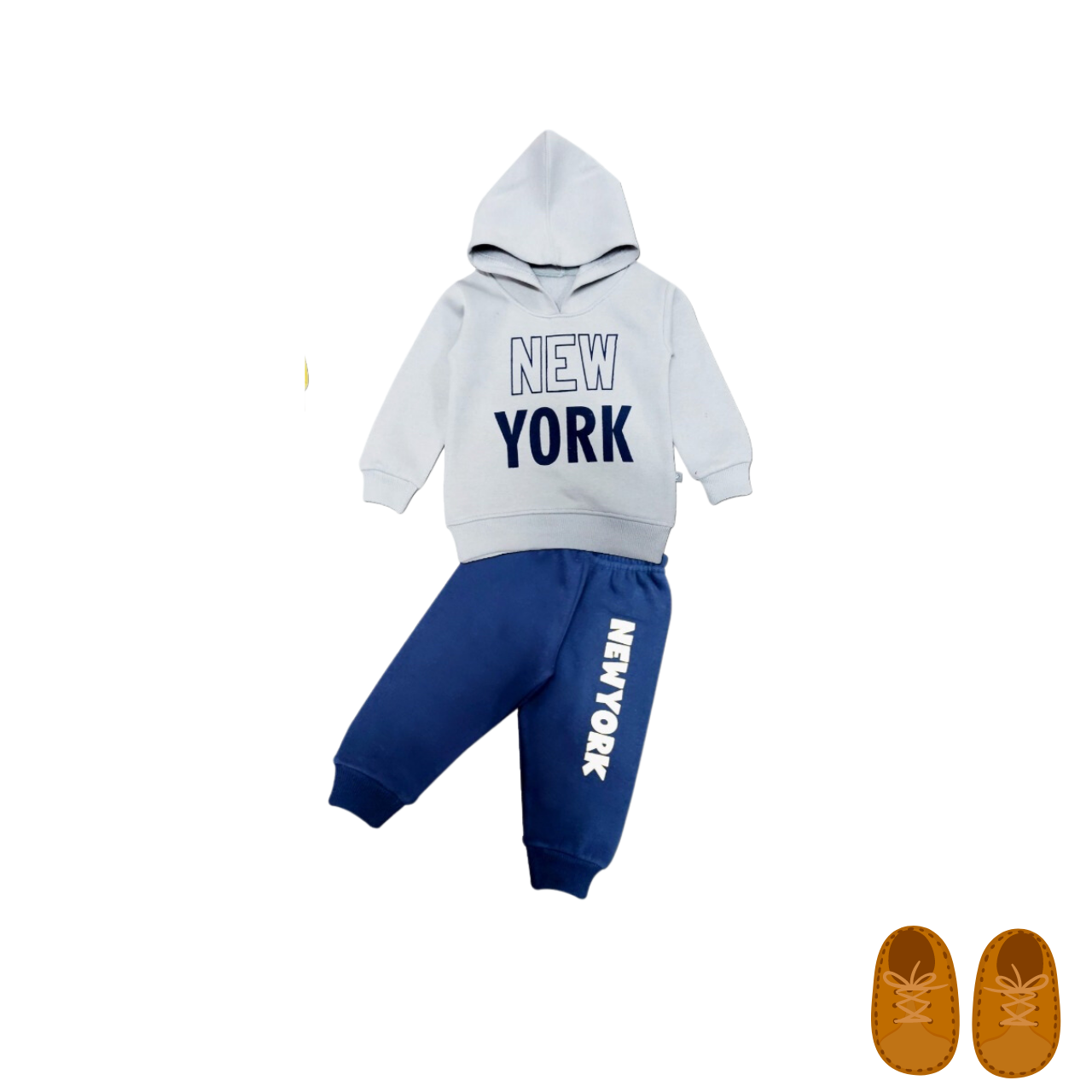 Winter Fleece BabyBoy HoodSweatshirt & Pyjamas