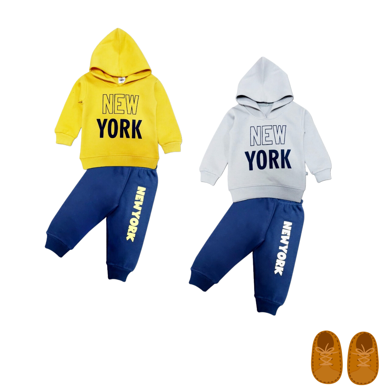 Winter Fleece BabyBoy HoodSweatshirt & Pyjamas